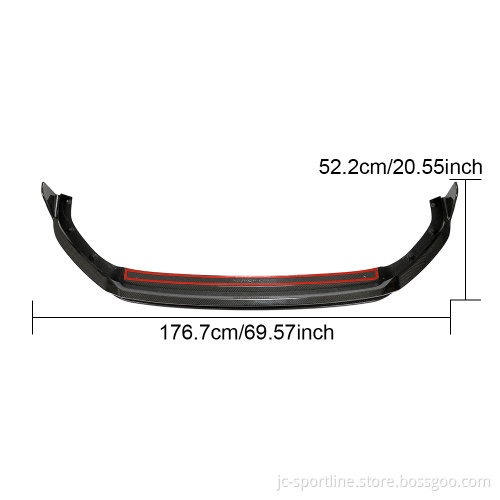 Carbon Fiber Front Bumper Lip Spoiler for Volkswagen Golf 7.5 GTI 2017-2019